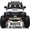 TOYSCAR Auto Macchina Elettrica Per Bambini 2 Posti 24V Fuoristrada Big Adventure Telecomandata Sedile In Pelle Porte Apribili Doppio Motore Elettrico Carico 35 Kg RUOTE IN GOMMA TOYSCAR Bianca