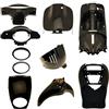 one by camamoto kit set carene complete plastiche compatibile con (cod 77390150 nero lucido compatibile con aprilia scarabeo/scarabeo street restyling 50 / 100cc anno 2001-2012)