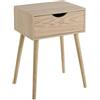DRW Comodino con 1 cassetto in PB in naturale