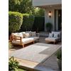 Hanse Home NORTHRUGS Liora Tappeto moderno per interni ed esterni, in tessuto piatto, con design floreale, resistente alle intemperie e ai raggi UV, per balcone, terrazza, giardino, bianco, grigio, 160 x 230 cm
