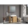 trendteam smart living - PureBliss - Set di mobili da bagno - rovere con scanalature - Mobili da bagno con eleganti manici in metallo - 90 x 186 x 53 cm - Mobile sottolavabo con 3 scomparti aperti