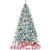 FANTASK Albero di Natale 210 cm con pigne di pino, matita artificiale albero di Natale con supporto in metallo e 108 punte aghi in PVC, pieghevole, supporto in metallo per decorazioni natalizie (verde