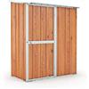 Supercasette.it Casetta da Giardino in Lamiera box in acciaio misura 155 x 100 cm x 192 cm di altezza - 50 kg - 1.55 mq (Effetto Legno)