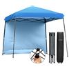 RELAX4LIFE 3x3M Gazebo Pieghevole con Parete Parasole Staccabile, Telo Impermeabile e Argentato Anti Raggi UV, Altezza Regolabile, Stabilità Antivento con Corde e Paletti