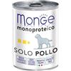 Monge Monoproteico 100% Solo Pollo Alimento Umido Complementare per Cane Adulto Formato 400 g