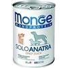 Monge Monoproteico 100% Solo Anatra Alimento Umido Complementare per Cane Adulto Formato 400 g