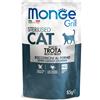 Monge Grill Sterilized Gusto Trota Alimento Umido Completo per Gatto Sterilizzato Formato 85 g