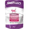 Gemon Gatto Bustine Kitten Gusto Pollo Alimento Umido Completo per Gattini Formato 100 g