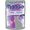 Monge Natural Gatto Gusto Tonno con Manzo Alimento Umido per Gatti Busta 80 gr
