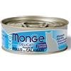 Monge Delicate Gatti con Pezzetti di Pollo e Calamari Alimento Umido Complementare per Gatti Adulti Formato Lattina 80 g