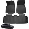 ASZSK 3 pezzi per Tesla Model Y 2025 tappetino, nuovo materiale TPE migliorato, protezione per tutte le stagioni, resistente all'usura, antisporco e antiscivolo, accessorio premium Juniper Tesla Model