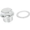 A ABSOPRO Tappo Coppa Olio Motore Argento 1pc Per GM Acciaio | Filettatura M22 X 1.5 Dimensioni 31X27mm Include 1 Guarnizione Buona Tenuta Facile Installazione Sostituzione Diretta