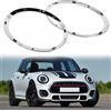 Yearninglife 2 Pezzi Mini Cerchietto per Fari, Cerchietto per Fari Auto di Ricambio Compatibile con Mini Cooper F55 F56 F57 2014-2021, 51137300631, 51137300632, 51712355791, 51712355798 (Argento)