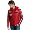URBAN 5884 Giacca Moto Uomo in Pelle con Protezioni Per Schiena, Spalle e Gomiti Omologate CE | Rosso | 5XL