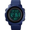 FeiWen Unisex Termometro Orologi da Polso da Uomo e Donna Impermeabili Outdoor Militare LED Digitali Doppio Tempo Allarme Multifunzione Sportivi Orologio Plastica Cassa e Gomma Banda (Blu Nero)