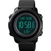 FeiWen Unisex Termometro Orologi da Polso da Uomo e Donna Impermeabili Outdoor Militare LED Digitali Doppio Tempo Allarme Multifunzione Sportivi Orologio Plastica Cassa e Gomma Banda (Nero)