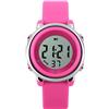 FeiWen Bambine e Ragazze Fashion Sportivi Orologio Multicolore LED Luce Outdoor Militare 50M Impermeabili Plastica Cassa e Gomma Banda Multifunzione Digitali Orologi da polso, Rosso