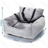 Nobleza Seggiolino per Automobile per Cani Imbottito con Cintura di Sicurezza Grigio 55 x 55 x h. 33 cm