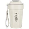 Sitayakuma Tazza Termica da Caffè 480ml, Thermo Coffee Mug-to-Go in Acciaio Inossidabile 316 Senza BPA, Borraccia Caffe Ermetica Portatile per Caldo e Freddo, Coffee Cup da Viaggio - Bianco