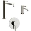 Parama Set miscelatori: lavabo alto bidet senza scarico e incasso doccia monocomando nickel spazzolato | Bette