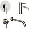 Parama Set miscelatori: lavabo ad incasso bidet senza scarico e incasso doccia monocomando nickel spazzolato | Bette