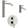 Parama Set miscelatori: lavabo alto bidet senza scarico e incasso doccia c/deviatore nickel spazzolato | Bette