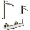 Parama Set miscelatori: lavabo alto bidet senza scarico ed esterno doccia nickel spazzolato | Bette