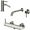 Parama Set miscelatori: lavabo ad incasso bidet senza scarico ed esterno doccia nickel spazzolato | Bette