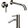 Parama Coppia miscelatori lavabo ad incasso bidet senza scarico nickel spazzolato | Bette