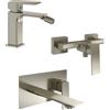 Parama Set miscelatori: lavabo ad incasso bidet senza scarico ed esterno doccia nickel spazzolato | Ingrid