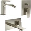 Parama Set miscelatori: lavabo ad incasso bidet senza scarico e incasso doccia c/deviatore nickel spazzolato | Ingrid