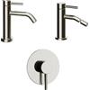 Parama Set miscelatori: lavabo bidet senza scarico e incasso doccia monocomando nickel spazzolato | Bette