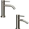 Parama Coppia miscelatori lavabo bidet senza scarico slim nickel spazzolato | Bette