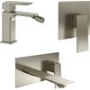 Parama Set miscelatori: lavabo ad incasso bidet senza scarico e incasso doccia monocomando nickel spazzolato | Ingrid
