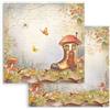 Carta Scrap Whispering Woods casetta stivale Stamperia