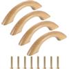 QUARKZMAN 4 Maniglie per Cassetti in Legno, 64 mm/2.5 Distanza tra i Fori a Forma di Ponte in Legno di Faggio per Cassetti di Armadi per Cucina Mobili da Cucina