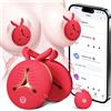 SuperLove 3 Motors Vibrating Silicone Nipple Clamps with Remote & App Red