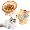 Zuzer 2PCS Ciotole per Gatti Rialzate in Ceramica,15° Inclinate Ciotola per Gatti e Piccoli Animali