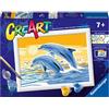 Ravensburger - Creart Serie E Classic Delfini Amici | Kit Pittura Bambini | Dipingere Con I Numeri Include Tutto Il Necessario | Giochi Bambini 7 Anni O Più | Creart 7 Anni