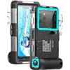 Ezanmull Custodia Impermeabile Subacquea Professionale IP68 15M - Compatibile con iPhone, Samsung, Huawei, Xiaomi - Fino a 6,9 Pollici - Per Immersioni, Snorkeling, Surf e Nuoto (nero/blu-verde)