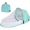 Bagima Ba Net Bagima Lettino da Viaggio con Zanzariera e Tenda da Sole Culla Portatile Borsa Fasciatoio Culla Pieghevole con Zanzariera Cuddly Nest Culla (Verde)