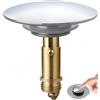 Zhenghebuy Ottone Tappo a Molla a Scatto,Tappo Universale per Vasca da Bagno,66mm Tappo Lavandino con Doppia Guarnizione per Lavabo,Cucina,Bagno