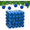 Relaxdays Palline di Natale, Set 100 Palle Albero, Addobbi Natalizi, ∅ 6 cm, Sfere in Plastica Design Opaco, Blu