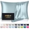 DKBslik Federa in seta di gelso, misura standard, rinfrescante, anti-acne, con cerniera nascosta, colore: blu acqua
