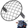 Niiyen Coprilampada per faro del motociclo, 7 paralume a griglia modificato per moto, universale per moto da 7 con griglia per faro anteriore, maschera per montaggio laterale per Cafe Racer(Nero)
