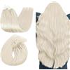 Ugeat Micro Loop Extension Capelli 20 Pollici Estensione A Freddo Capelli Naturale #60A Bionda Bianca Estensione Capelli Micro Anelli 50 Grammi Micro Perline Estensione Capelli Anelli Estensioni