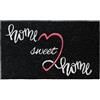 BANZAII TEXTILE INNOVATOR ONLINE Banzaii Zerbino Ingresso Casa in Fibra di Cocco 40x70 cm, Tappeto Porta con Base Antiscivolo, Resistente e Ideale per Interno ed Esterno - Nero Home Sweet Home