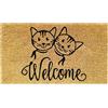 BANZAII TEXTILE INNOVATOR ONLINE Banzaii Zerbino in Cocco da Esterno o Interno con Retro Antiscivolo 40x70 cm - Welcome Gatti