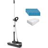 Polti Moppy Black Premium, Lavapavimenti a Vapore Senza Cavo, per tutti i Pavimenti e le Superfici Verticali Lavabili, Potenza 1500 W, Capacità Serbatoio 0,7 L, Extra Panni in Dotazione, Nero