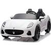 Piston Car Auto Elettrica Bambini Maserati Folgore 2 Posti 12V Bianco Doppio Motore